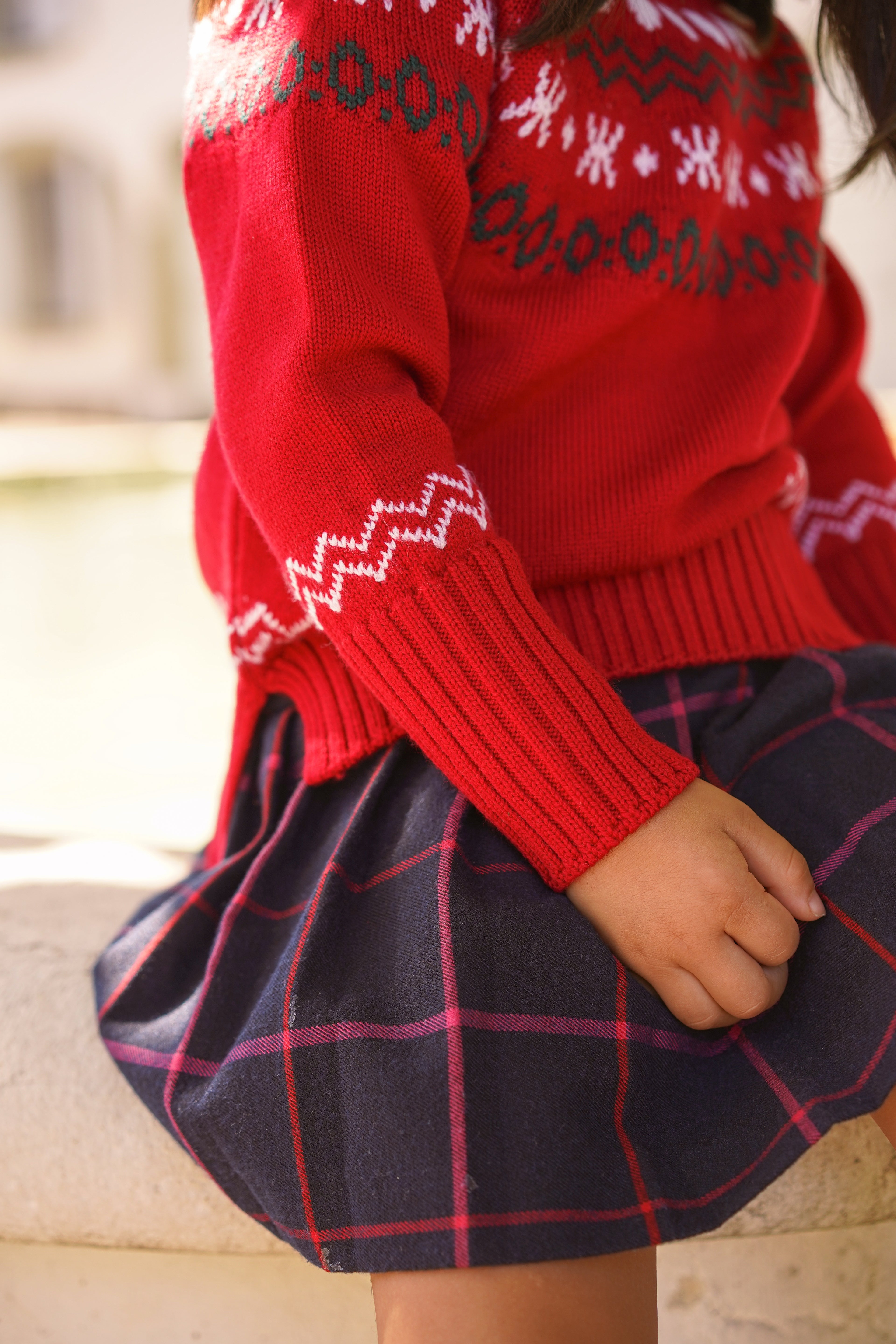 Knitted Jacquard Sweater in Pure Ultrafine Merino Wool