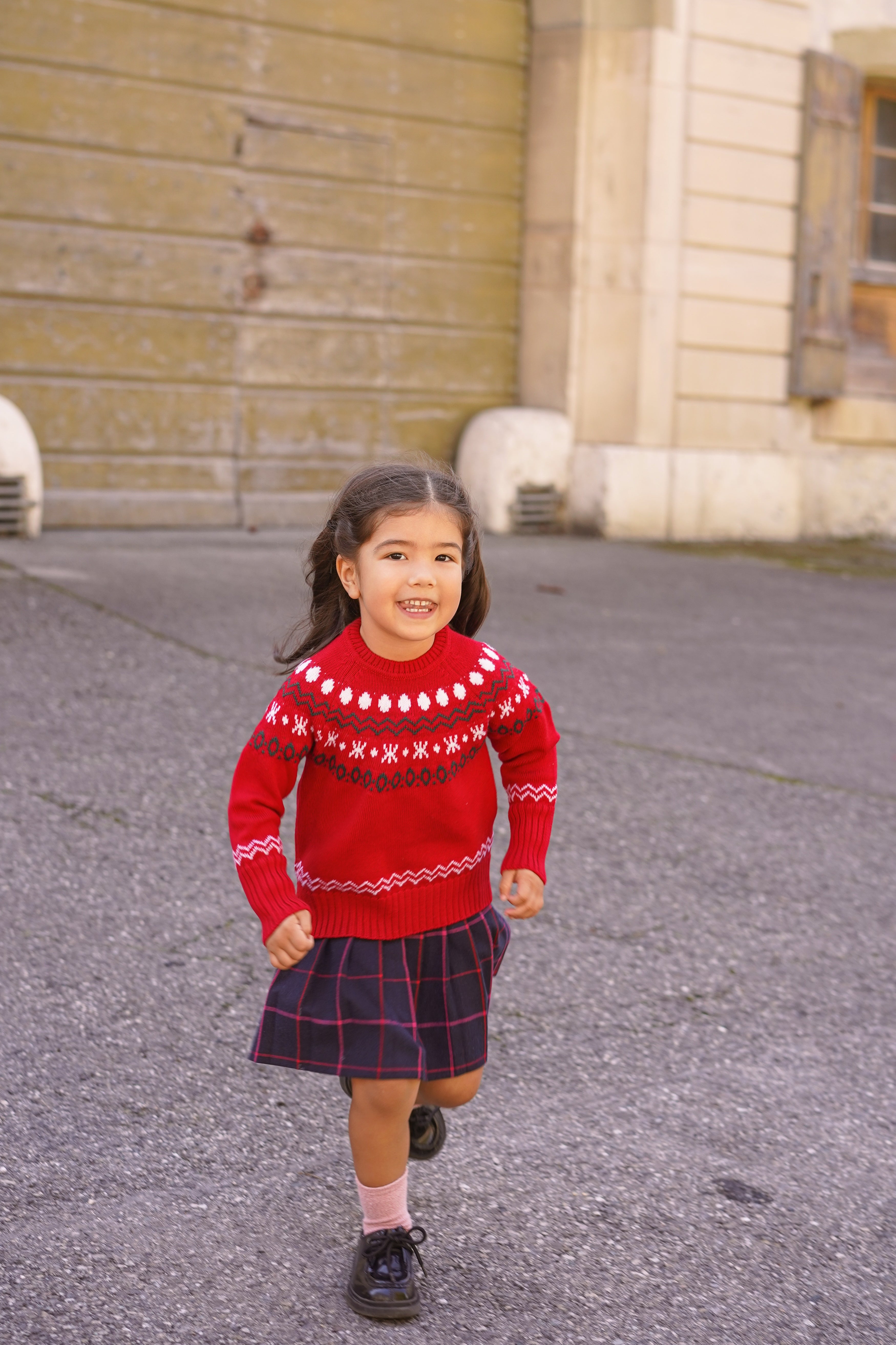 Knitted Jacquard Sweater in Pure Ultrafine Merino Wool