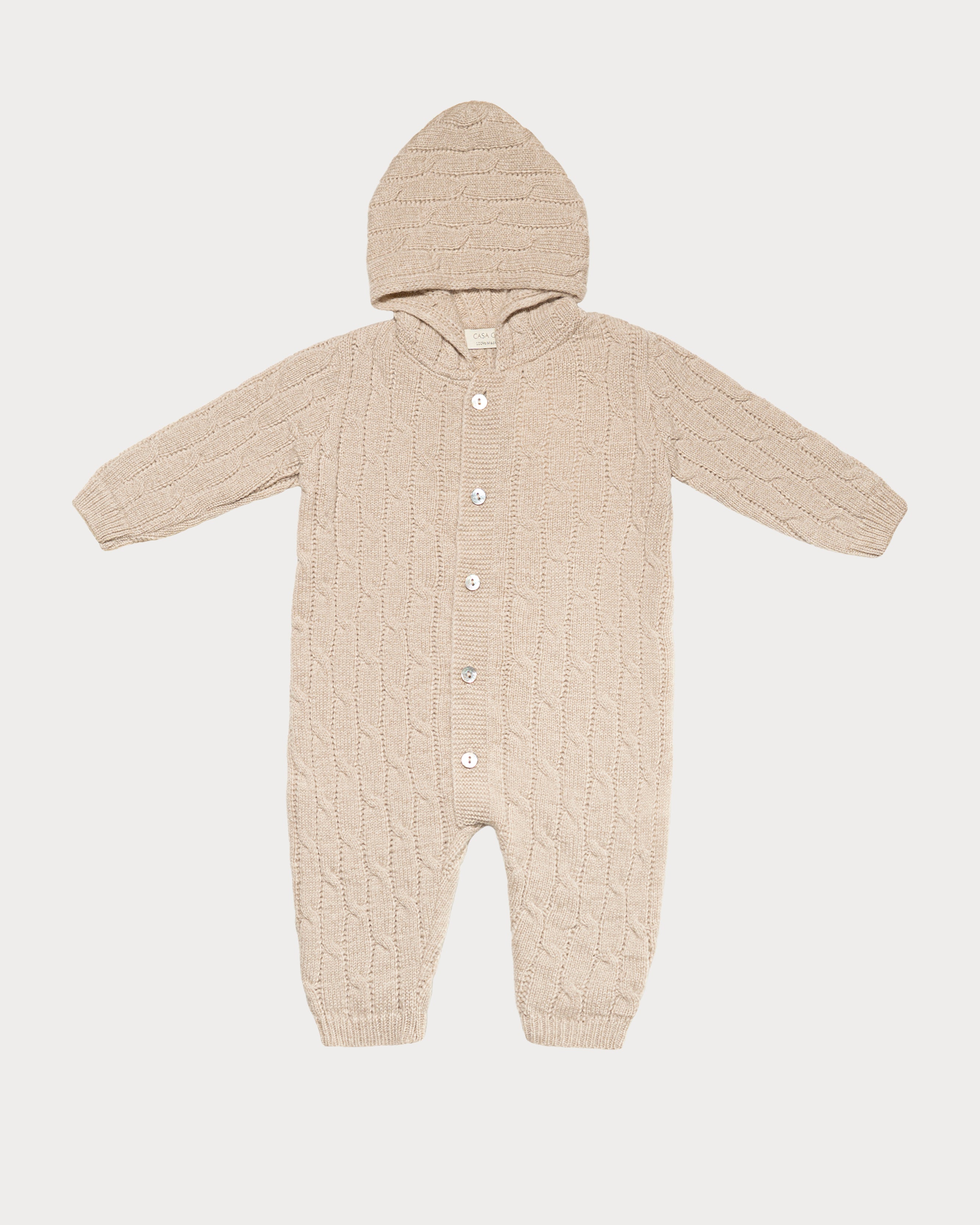 Ultafine Pure Merino Wool Cable Knit Jumpsuit