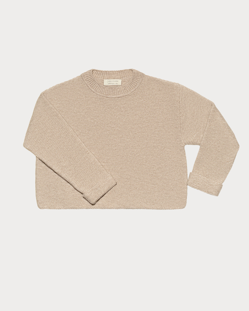 Crew Neck Sweater in Pure Ultrafine Merino Wool