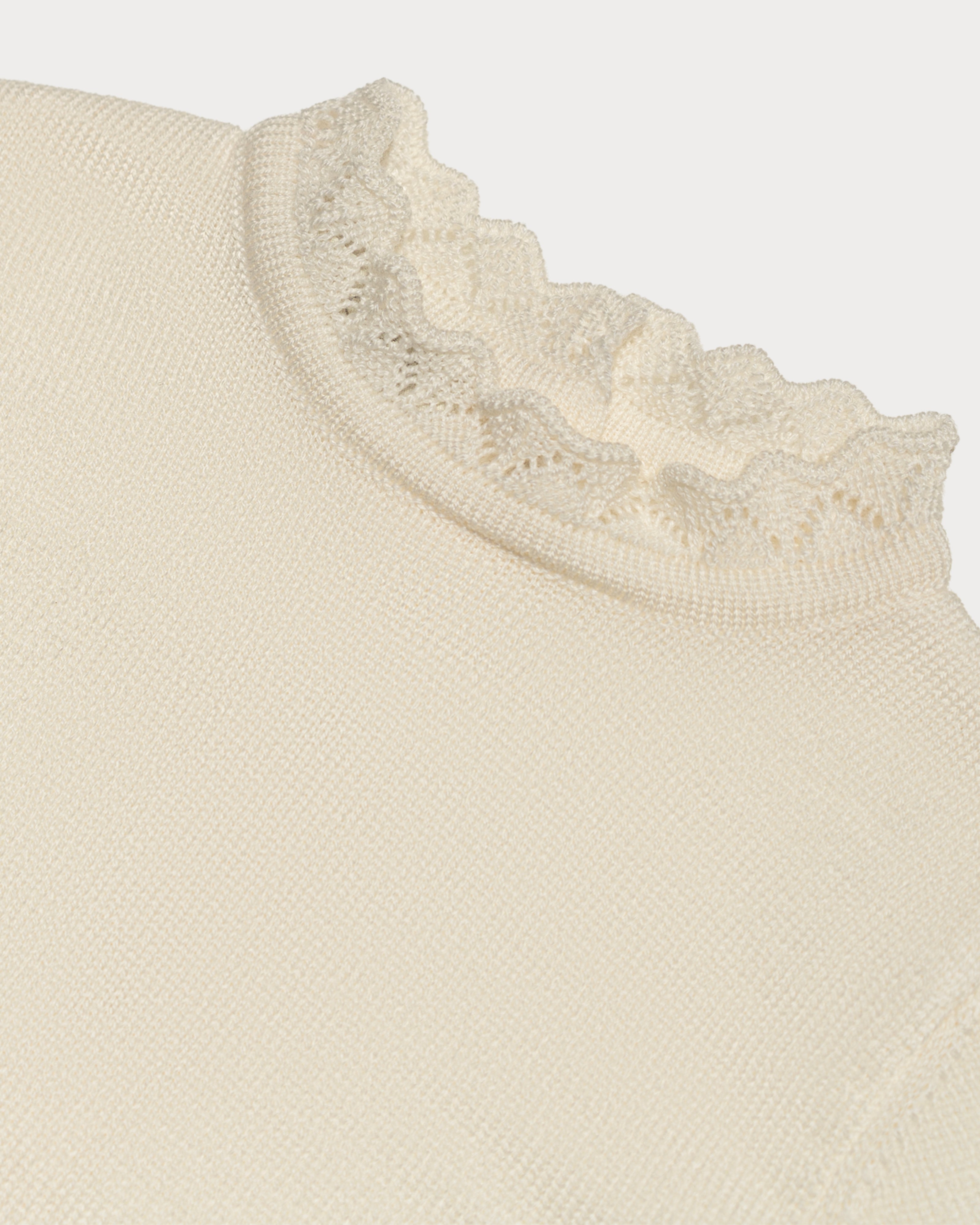 Baby girl's bodysuit with lace in pure merino wool