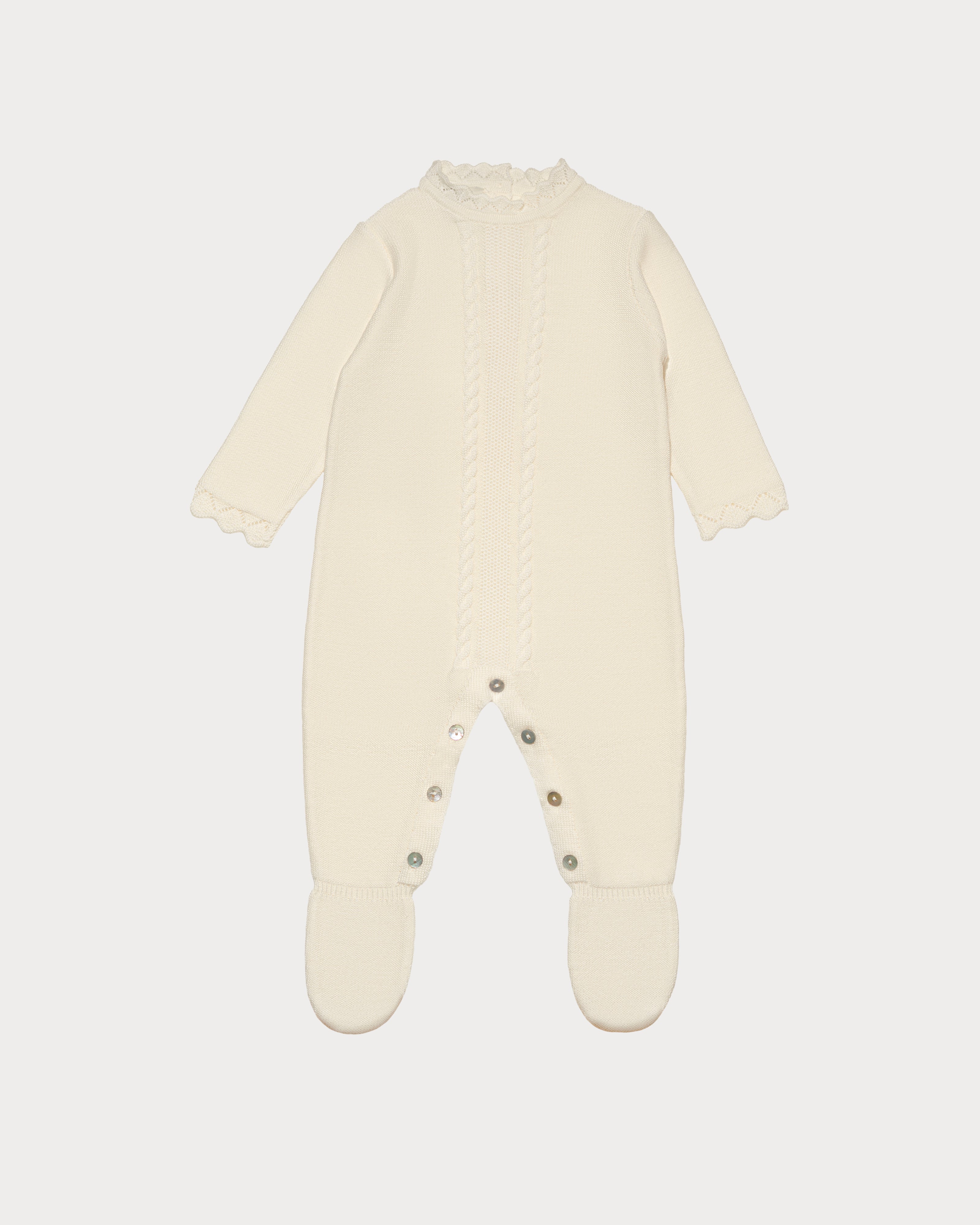 Pure merino wool footed baby romper