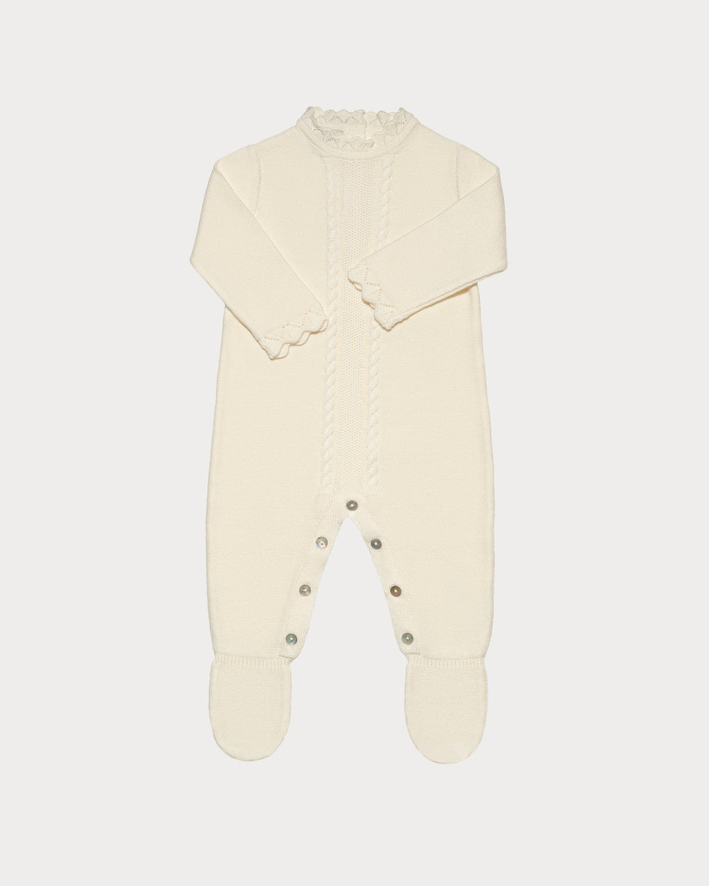Pure merino wool footed baby romper